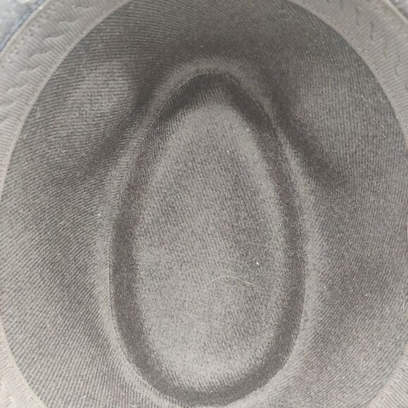 Henschel Hat Co Fedora Hat Gray pin striped made in the USA Size M - Picture 8 of 13